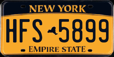 NY license plate HFS5899