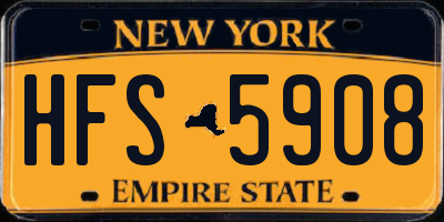 NY license plate HFS5908