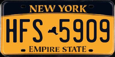 NY license plate HFS5909