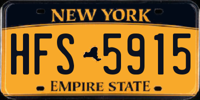 NY license plate HFS5915