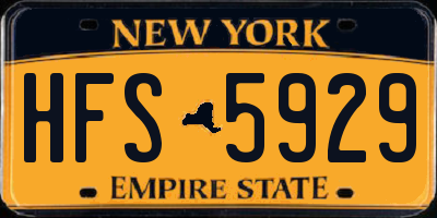 NY license plate HFS5929