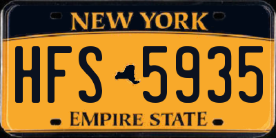 NY license plate HFS5935