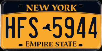 NY license plate HFS5944