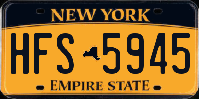 NY license plate HFS5945