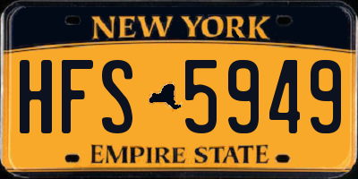NY license plate HFS5949