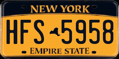 NY license plate HFS5958