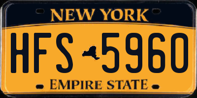 NY license plate HFS5960