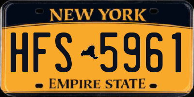 NY license plate HFS5961