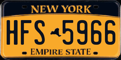NY license plate HFS5966