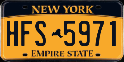 NY license plate HFS5971