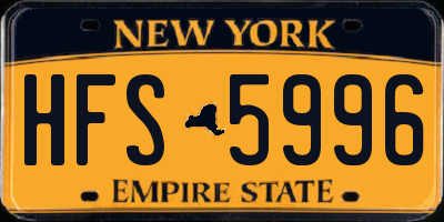 NY license plate HFS5996