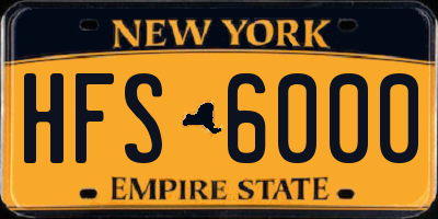 NY license plate HFS6000