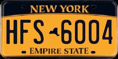 NY license plate HFS6004