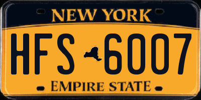 NY license plate HFS6007