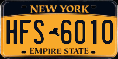 NY license plate HFS6010
