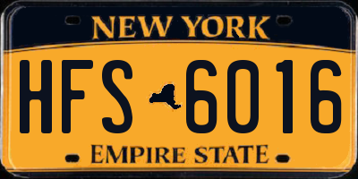 NY license plate HFS6016