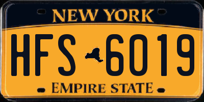 NY license plate HFS6019