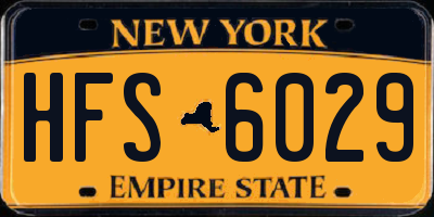 NY license plate HFS6029