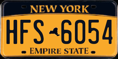 NY license plate HFS6054