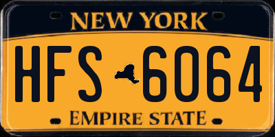 NY license plate HFS6064