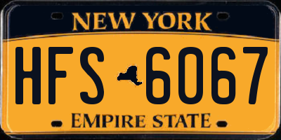 NY license plate HFS6067