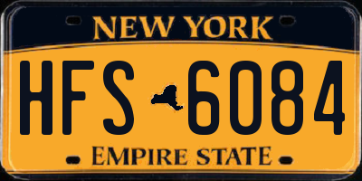 NY license plate HFS6084