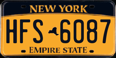 NY license plate HFS6087