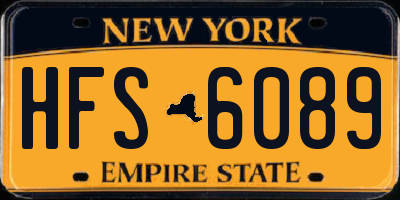 NY license plate HFS6089