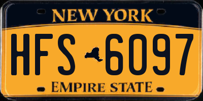 NY license plate HFS6097