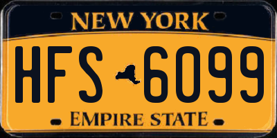 NY license plate HFS6099