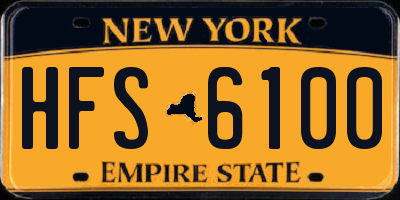 NY license plate HFS6100