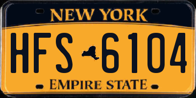 NY license plate HFS6104