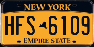 NY license plate HFS6109