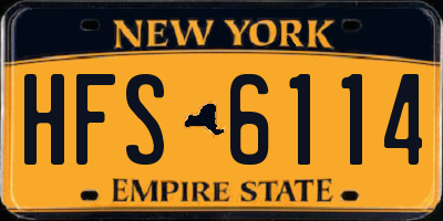 NY license plate HFS6114