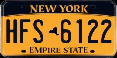 NY license plate HFS6122