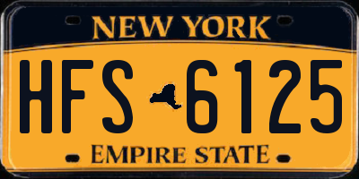 NY license plate HFS6125
