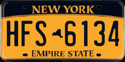 NY license plate HFS6134