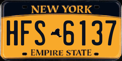 NY license plate HFS6137