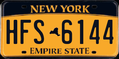 NY license plate HFS6144