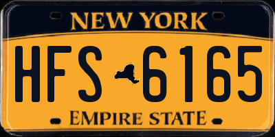 NY license plate HFS6165