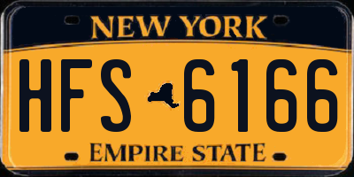 NY license plate HFS6166