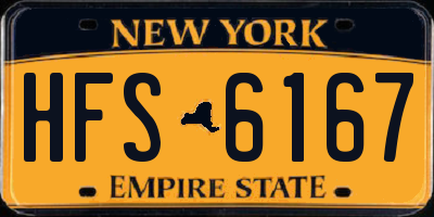 NY license plate HFS6167