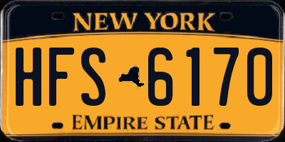 NY license plate HFS6170