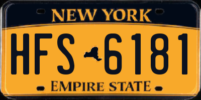 NY license plate HFS6181