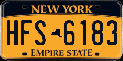 NY license plate HFS6183