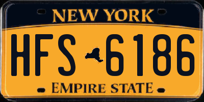 NY license plate HFS6186