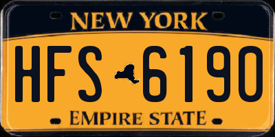 NY license plate HFS6190