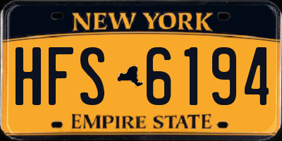 NY license plate HFS6194