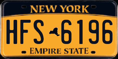 NY license plate HFS6196