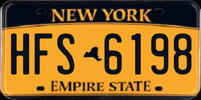 NY license plate HFS6198